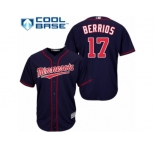 Men's Majestic Minnesota Twins #17 Jose Berrios Authentic Navy Blue Alternate Road Cool Base MLB Jersey