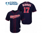 Men's Majestic Minnesota Twins #17 Jose Berrios Authentic Navy Blue Alternate Road Cool Base MLB Jersey