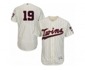 Men's Majestic Minnesota Twins #19 Kennys Vargas Cream Flexbase Authentic Collection MLB Jersey