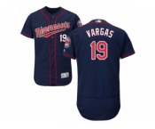 Men's Majestic Minnesota Twins #19 Kennys Vargas Navy Blue Flexbase Authentic Collection MLB Jersey