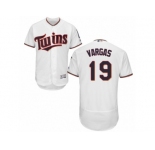 Men's Majestic Minnesota Twins #19 Kennys Vargas White Flexbase Authentic Collection MLB Jersey
