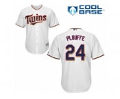 Men's Majestic Minnesota Twins #24 Trevor Plouffe Authentic White Home Cool Base MLB Jersey