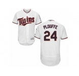 Men's Majestic Minnesota Twins #24 Trevor Plouffe White Flexbase Authentic Collection MLB Jersey