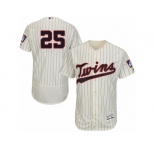 Men's Majestic Minnesota Twins #25 Byron Buxton Cream Flexbase Authentic Collection MLB Jersey