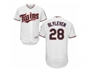 Men's Majestic Minnesota Twins #28 Bert Blyleven White Flexbase Authentic Collection MLB Jersey