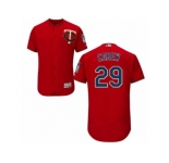 Men's Majestic Minnesota Twins #29 Rod Carew Scarlet Flexbase Authentic Collection MLB Jersey