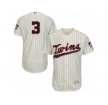 Men's Majestic Minnesota Twins #3 Harmon Killebrew Cream Flexbase Authentic Collection MLB Jersey