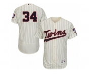 Men's Majestic Minnesota Twins #34 Kirby Puckett Cream Flexbase Authentic Collection MLB Jersey