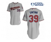 Men's Majestic Minnesota Twins #39 Danny Santana Authentic Grey Road Cool Base MLB Jersey