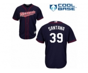Men's Majestic Minnesota Twins #39 Danny Santana Authentic Navy Blue Alternate Road Cool Base MLB Jersey