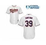 Men's Majestic Minnesota Twins #39 Danny Santana Replica White Home Cool Base MLB Jersey