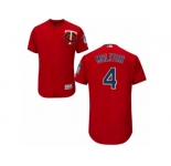 Men's Majestic Minnesota Twins #4 Paul Molitor Scarlet Flexbase Authentic Collection MLB Jersey