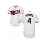Men's Majestic Minnesota Twins #4 Paul Molitor White Flexbase Authentic Collection MLB Jersey