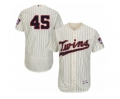 Men's Majestic Minnesota Twins #45 Phil Hughes Cream Flexbase Authentic Collection MLB Jersey