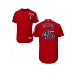 Men's Majestic Minnesota Twins #45 Phil Hughes Scarlet Flexbase Authentic Collection MLB Jersey
