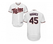 Men's Majestic Minnesota Twins #45 Phil Hughes White Flexbase Authentic Collection MLB Jersey