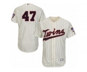 Men's Majestic Minnesota Twins #47 Ricky Nolasco Cream Flexbase Authentic Collection MLB Jersey
