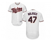 Men's Majestic Minnesota Twins #47 Ricky Nolasco White Flexbase Authentic Collection MLB Jersey