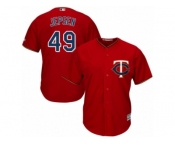 Men's Majestic Minnesota Twins #49 Kevin Jepsen Authentic Scarlet Alternate Cool Base MLB Jersey