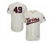 Men's Majestic Minnesota Twins #49 Kevin Jepsen Cream Flexbase Authentic Collection MLB Jersey