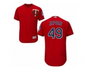 Men's Majestic Minnesota Twins #49 Kevin Jepsen Scarlet Flexbase Authentic Collection MLB Jersey
