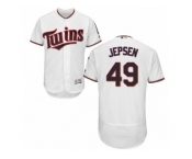 Men's Majestic Minnesota Twins #49 Kevin Jepsen White Flexbase Authentic Collection MLB Jersey