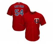Men's Majestic Minnesota Twins #54 Ervin Santana Replica Scarlet Alternate Cool Base MLB Jersey