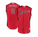 Men's Minnesota Twins #11 Jorge Polanco Authentic Red American League 2019 Baseball All-Star Jersey