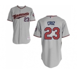 Men's Minnesota Twins #23 Nelson Cruz Replica Grey Road Cool Base Baseball Jersey