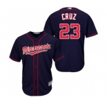 Men's Minnesota Twins #23 Nelson Cruz Replica Navy Blue Alternate Road Cool Base Baseball Jersey