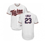 Men's Minnesota Twins #23 Nelson Cruz White Home Flex Base Authentic Collection Baseball Jersey