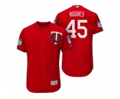 Men's Minnesota Twins #45 Phil Hughes 2017 Spring Training Flex Base Authentic Collection Stitched Baseball Jersey