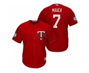 Men's Minnesota Twins #7 Joe Mauer 2017 Spring Training Cool Base Stitched MLB Jersey