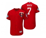 Men's Minnesota Twins #7 Joe Mauer 2017 Spring Training Flex Base Authentic Collection Stitched Baseball Jersey