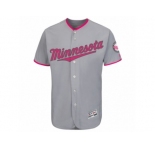 Men's Minnesota Twins Majestic Blank Gray Fashion 2016 Mother's Day Flex Base Team Jersey