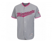 Men's Minnesota Twins Majestic Blank Gray Fashion 2016 Mother's Day Flex Base Team Jersey
