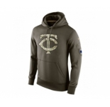 Men's Minnesota Twins Nike Olive Salute To Service KO Performance Hoodie