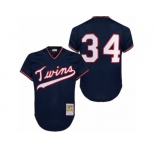 Men's Mitchell and Ness 1985 Minnesota Twins #34 Kirby Puckett Authentic Navy Blue Throwback MLB Jersey
