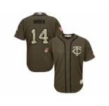 Minnesota Twins #14 Kent Hrbek Green Salute to Service Stitched Baseball Jersey