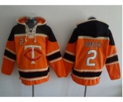 Minnesota Twins #2 Brian Dozier Orange Sawyer Hooded Sweatshirt MLB Hoodie