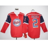 Minnesota Twins #2 Brian Dozier Red Long Sleeve Stitched Baseball Jersey