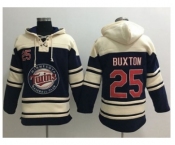 Minnesota Twins #25 Byron Buxton Navy Blue Sawyer Hooded Sweatshirt MLB Hoodie