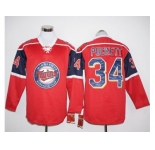 Minnesota Twins #34 Kirby Puckett Red Long Sleeve Stitched Baseball Jersey