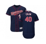 Minnesota Twins #40 Bartolo Colon Navy Blue Flexbase Authentic Collection MLB Jersey