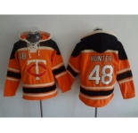 Minnesota Twins #48 Torii Hunter Orange Sawyer Hooded Sweatshirt MLB Hoodie