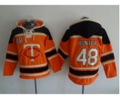 Minnesota Twins #48 Torii Hunter Orange Sawyer Hooded Sweatshirt MLB Hoodie