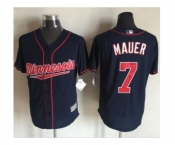Minnesota Twins #7 Joe Mauer Navy Blue New Cool Base Stitched Baseball Jersey