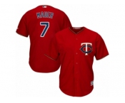 Youth Majestic Minnesota Twins #7 Joe Mauer Authentic Scarlet Alternate Cool Base MLB Jersey