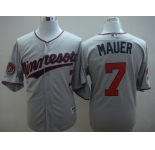 mlb Minnesota Twins #7 mauer grey (50th)