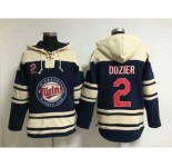 mlb jerseys minnesota twins #2 dozier blue[pullover hooded sweatshirt][dozier]